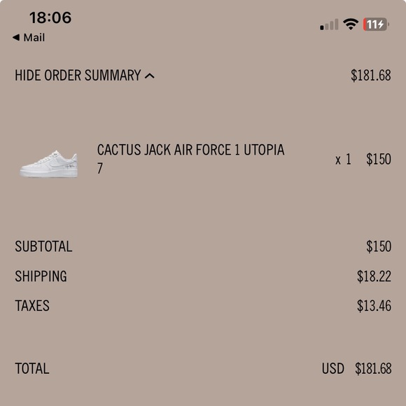 Nike AF1 CACTUS JACK UTOPIA * SOLD OUT* Size 7M - Picture 3 of 3